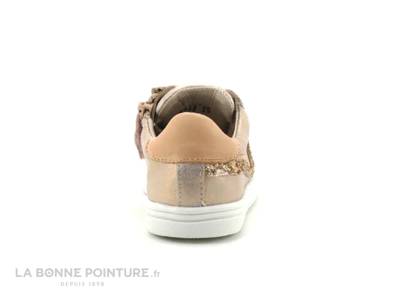 Achat chaussures Acebos Bébé Chaussure, vente Acebos 5994BA Rame - Sneakers fille rose brillant - zip et lacet