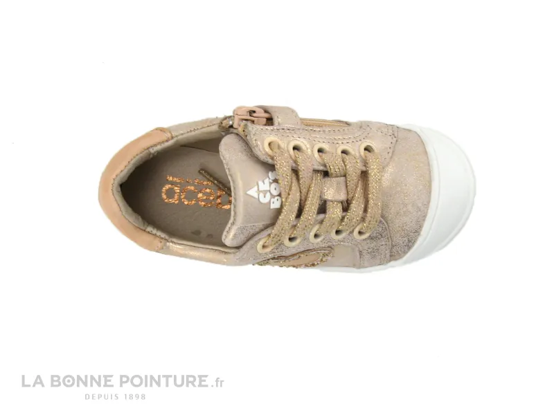 Achat chaussures Acebos Bébé Chaussure, vente Acebos 5994BA Rame - Sneakers fille rose brillant - zip et lacet