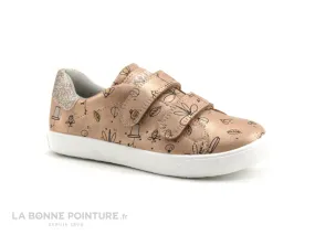 Buy Bopy Kids Shoes City Shoes, KOUKI by Bopy TAOFI Sale - Peach Print - Velcros - Girls Sneakers.