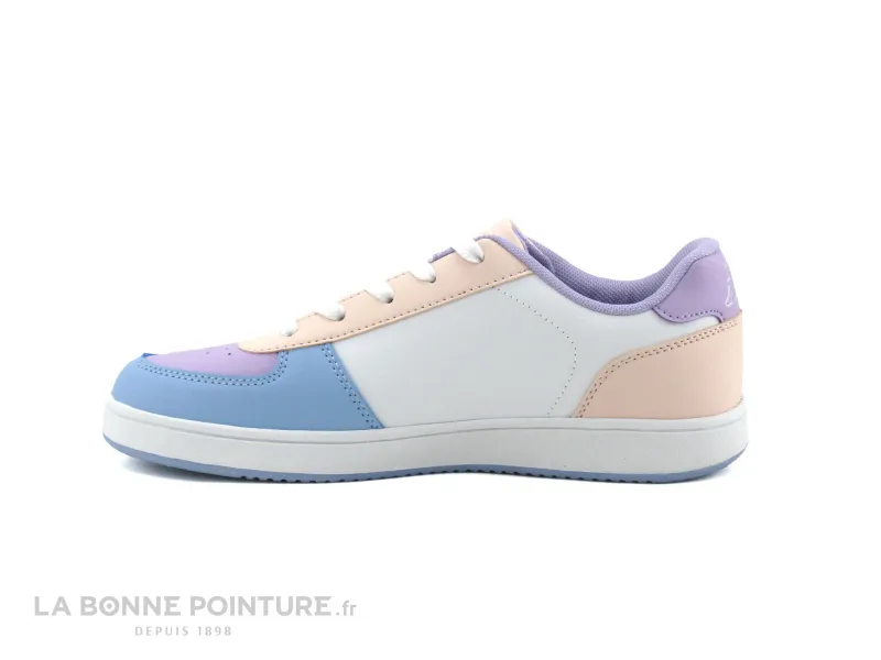 Kappa Malone Jr Sneakers for Girls - White Pink Blue - Stylish Basketball Shoes.