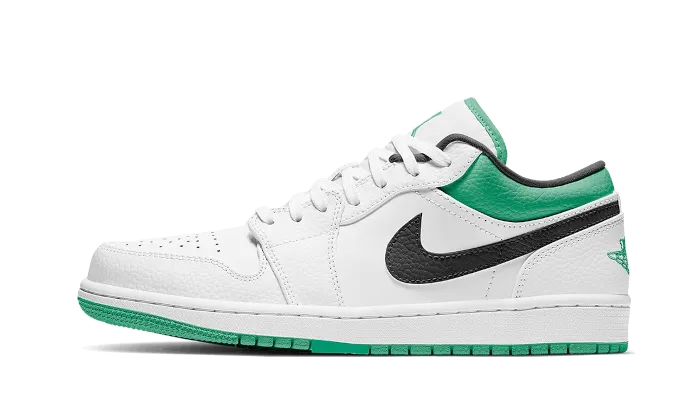 Air Jordan 1 Low in White, Lucky Green, and Black