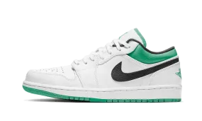 Air Jordan 1 Low in White, Lucky Green, and Black