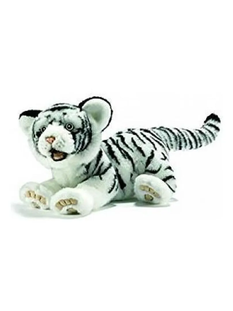 'Anima' - White Tiger Lying Down 35cm - Beige