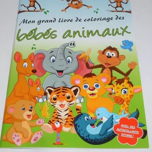 Baby Animal Coloring Book with Stickers.