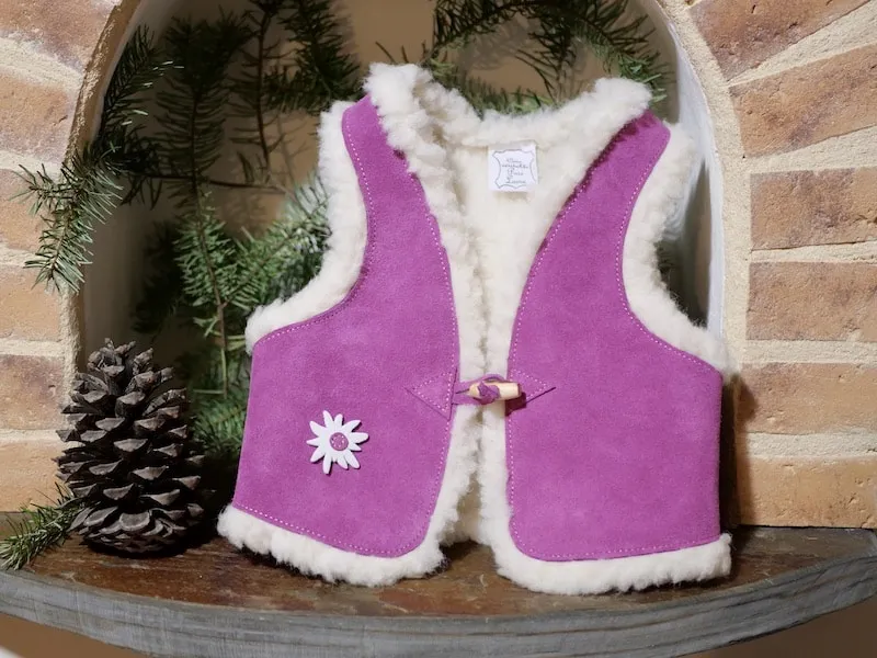 Baby Sheepskin Lined Leather Vest - Handcrafted by Polaine Leather in the Cévennes