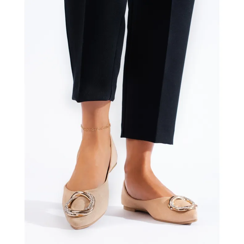 Ballerines femme Shelovet en daim beiges