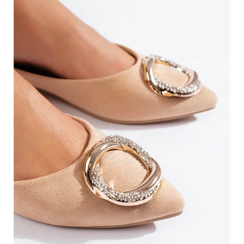 Ballerines femme Shelovet en daim beiges