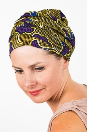 100% Cotton African Wax Ginko Chemotherapy Headscarf