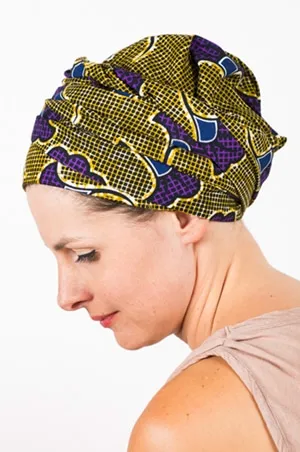 100% Cotton African Wax Ginko Chemotherapy Headscarf