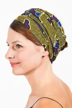 100% Cotton African Wax Ginko Chemotherapy Headscarf