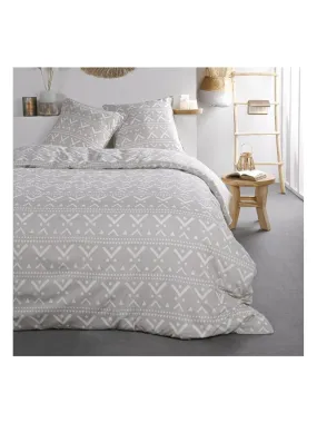 Bedding Set 2 Persons Printed 'SUNSHINE' 'TODAY' - Gray