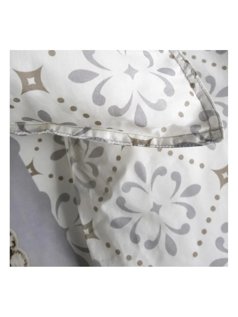 Bedding Set Floral Print 2 People 'SUNSHINE' 'TODAY' - White