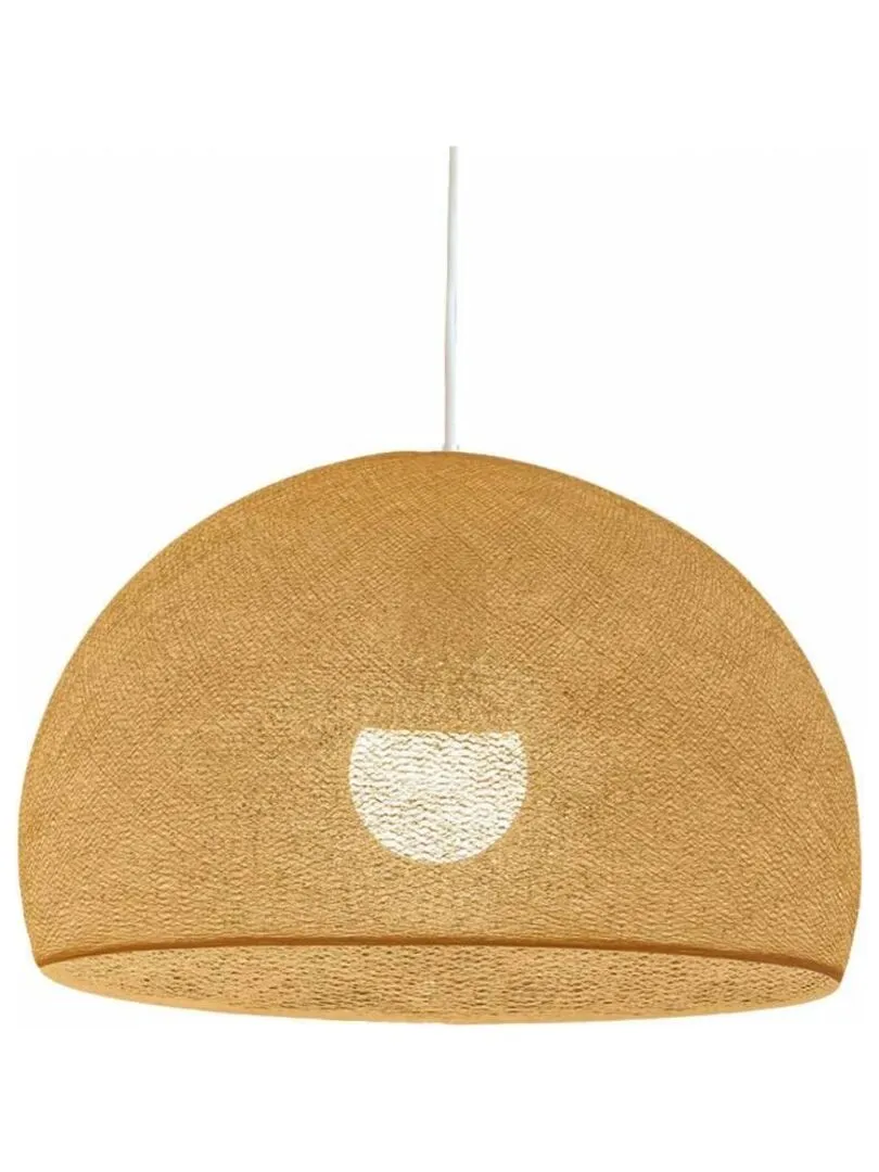 Beige Linen Dome Pendant Lampshade 67 with Simple Suspension