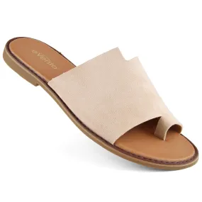 Beige Suede eVento 4586 Women's Thongs