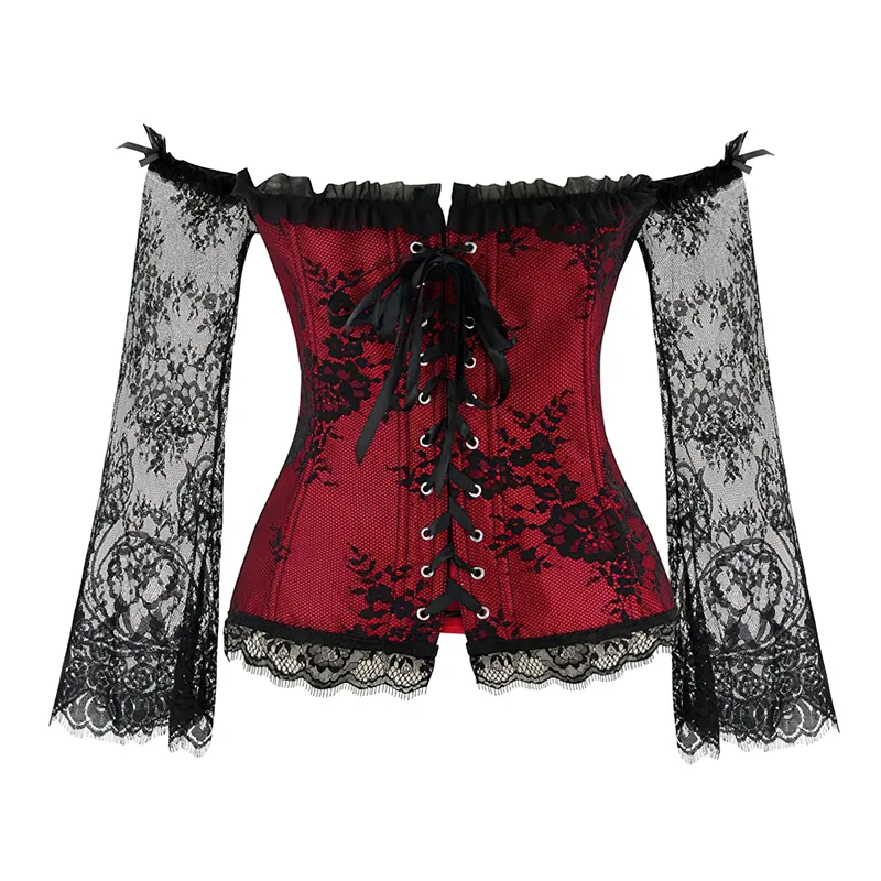 Black and Red Lace Bustier Corset