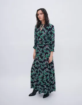 Black Floral Maxi Dress for Women.