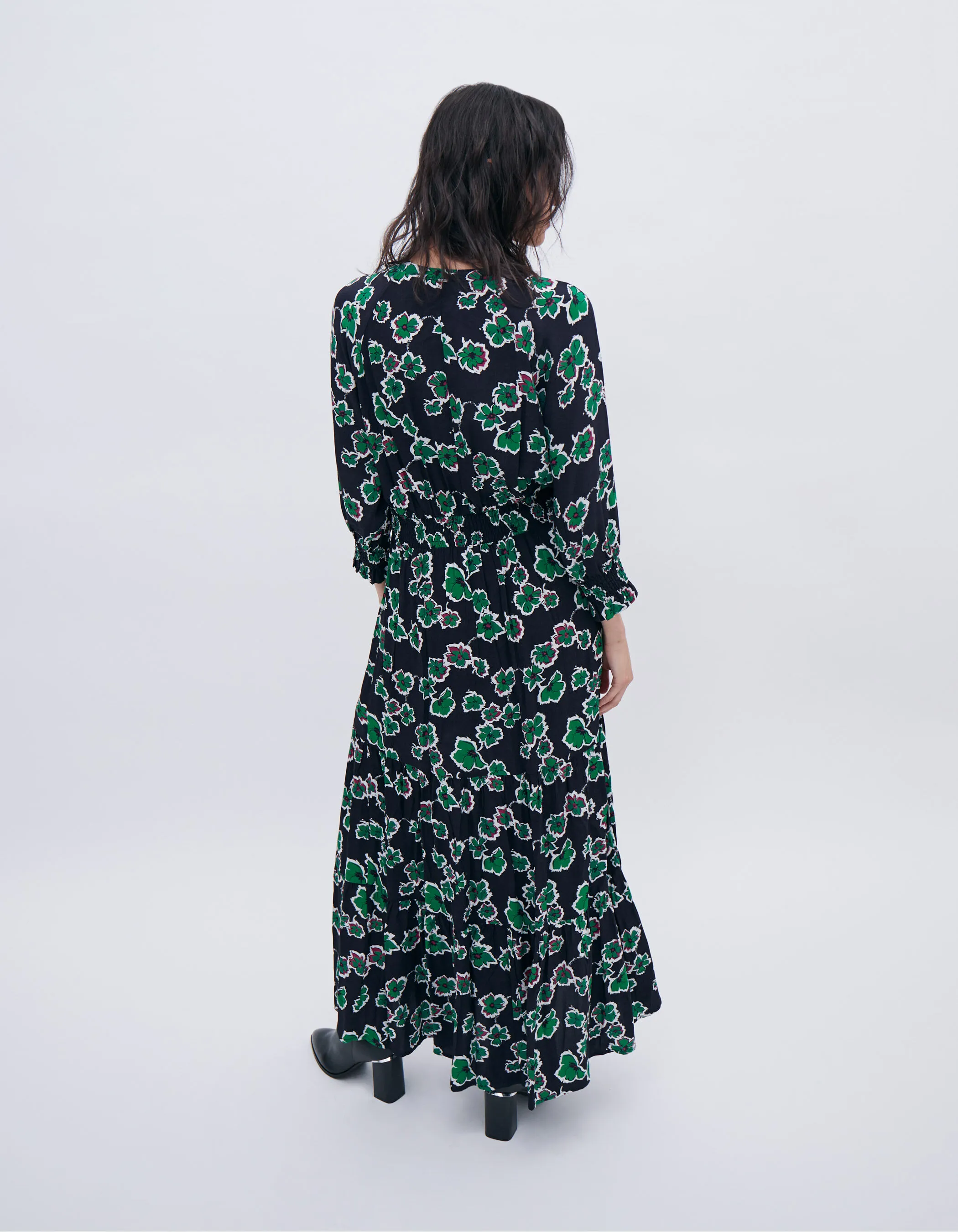 Black Floral Maxi Dress for Women.