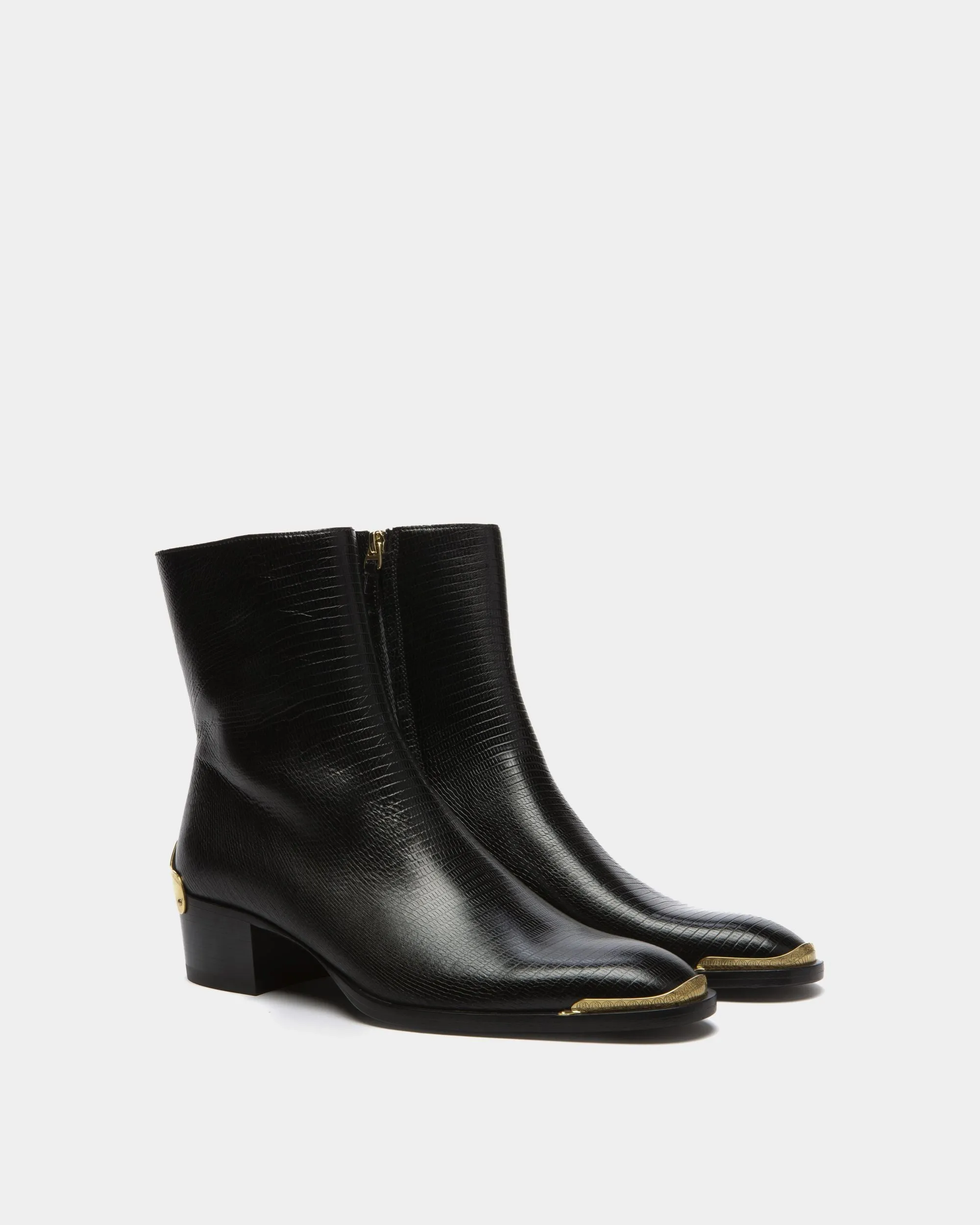 Black Leather Frankel Ankle Boots