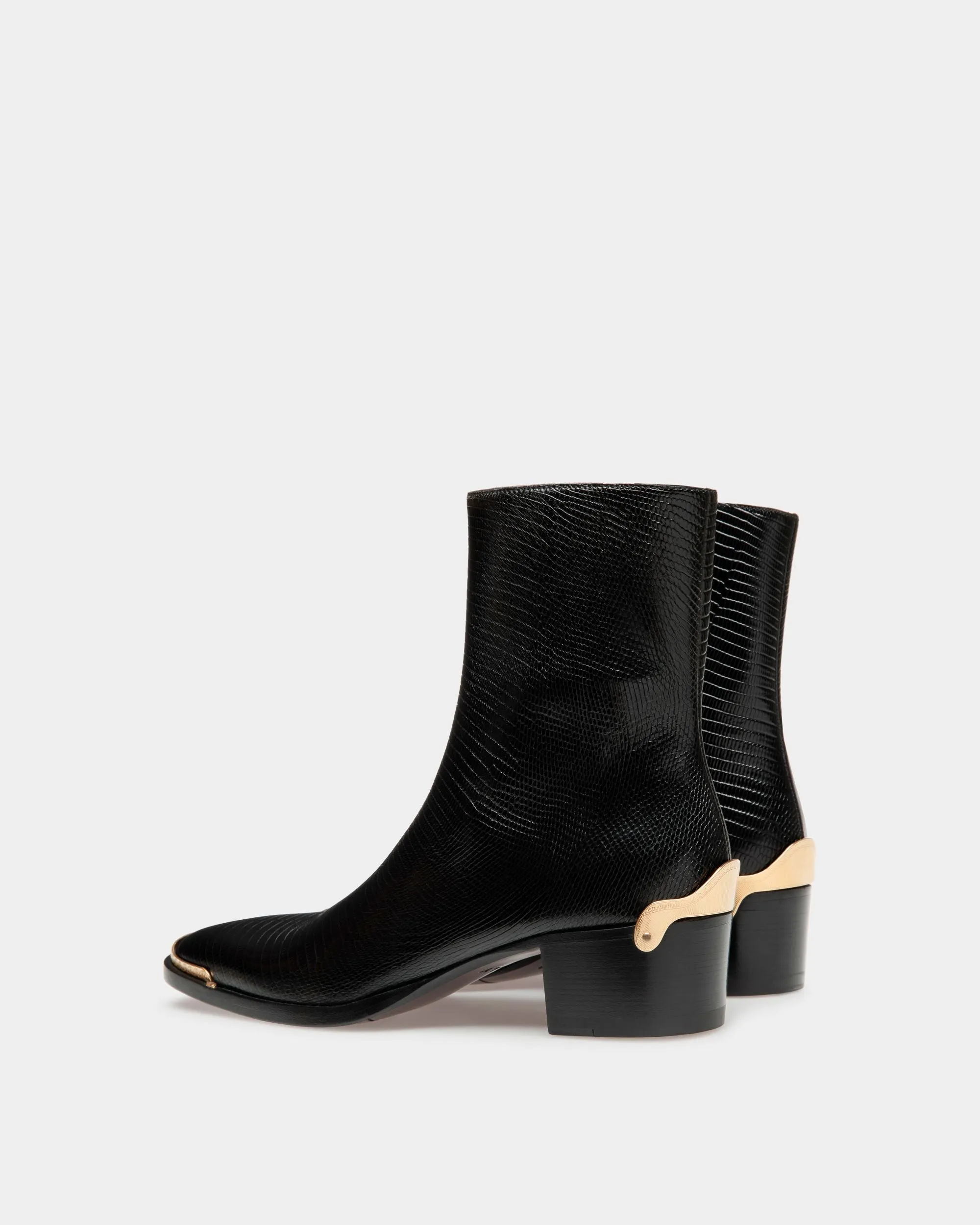 Black Leather Frankel Ankle Boots