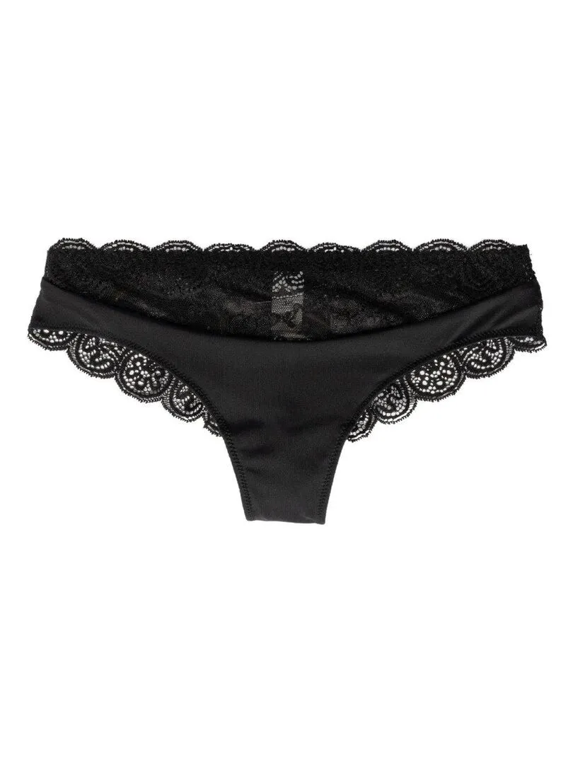 Black Snezhana Lace Second Skin Thong