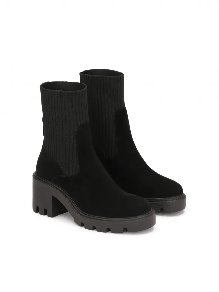 Black Suede Sock Boots