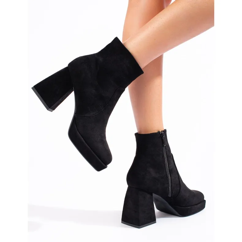 Black women's boots on a wide black pole SheLovet in black