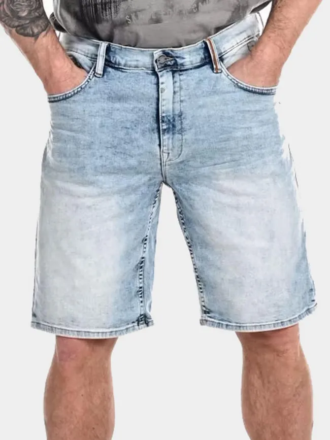 Blend Men's Light Blue Washed Denim Shorts - wimod