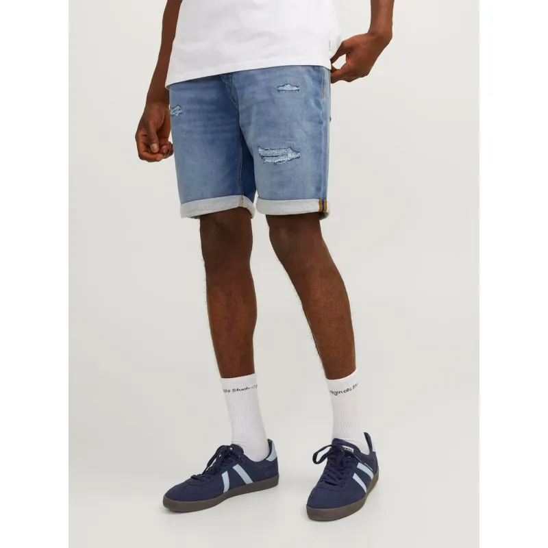 Blend Men's Light Blue Washed Denim Shorts - wimod