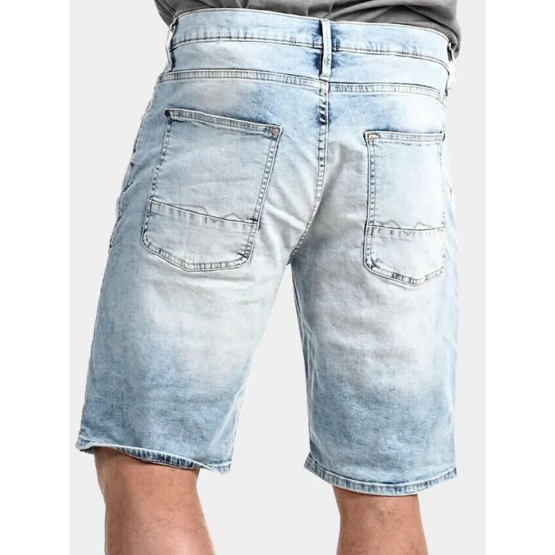 Blend Men's Light Blue Washed Denim Shorts - wimod