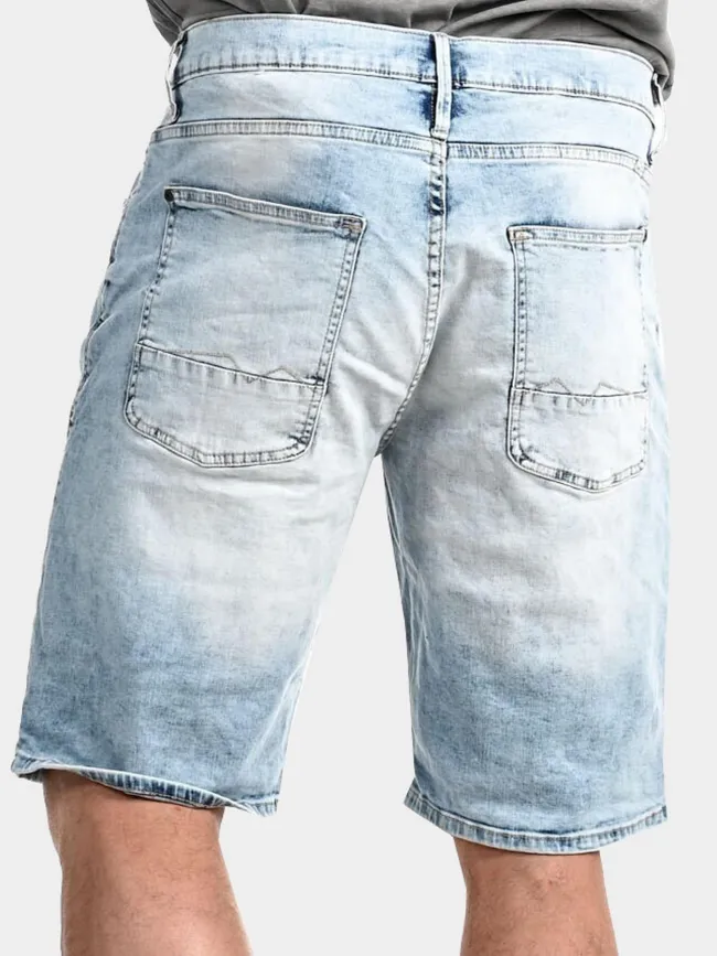 Blend Men's Light Blue Washed Denim Shorts - wimod