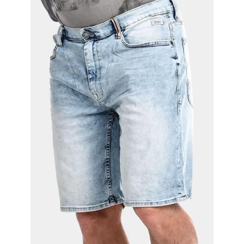 Blend Men's Light Blue Washed Denim Shorts - wimod