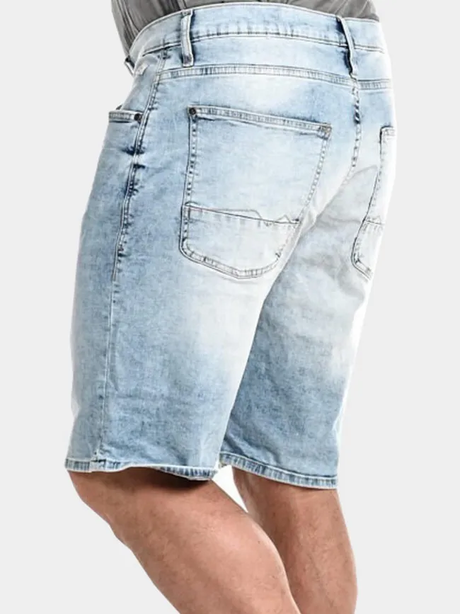 Blend Men's Light Blue Washed Denim Shorts - wimod