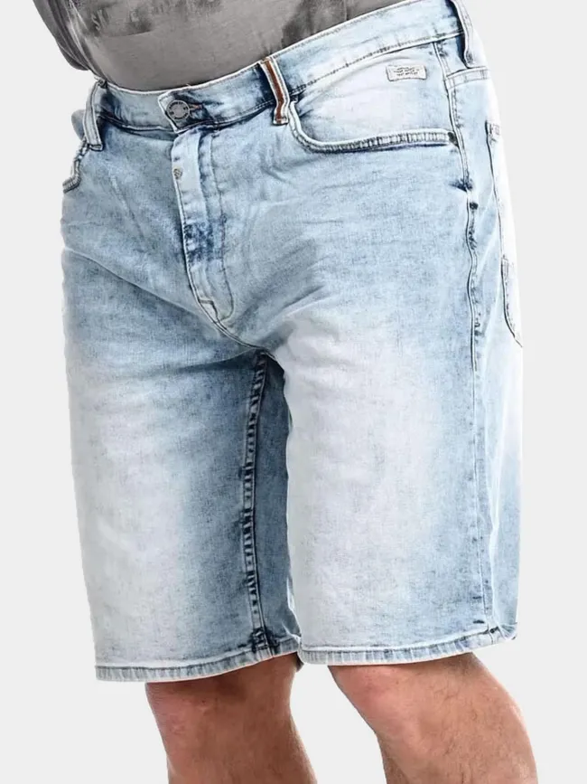 Blend Men's Light Blue Washed Denim Shorts - wimod