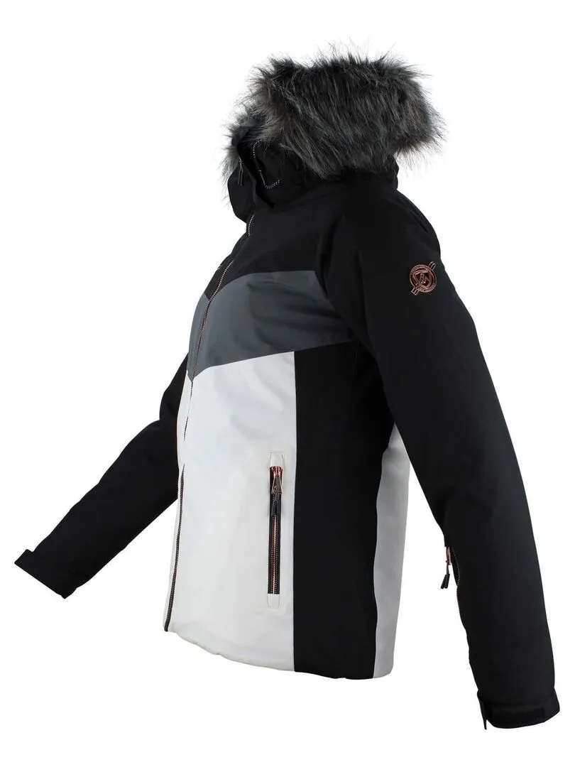 Women's Ski Jacket AFIDOL - Black Grey