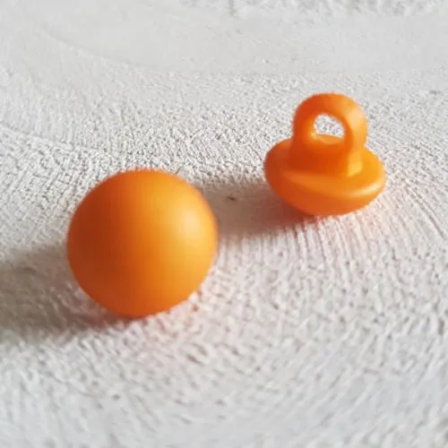 Boutons fantaisie, enfants, bébés motif demi boule n°04-05 orange