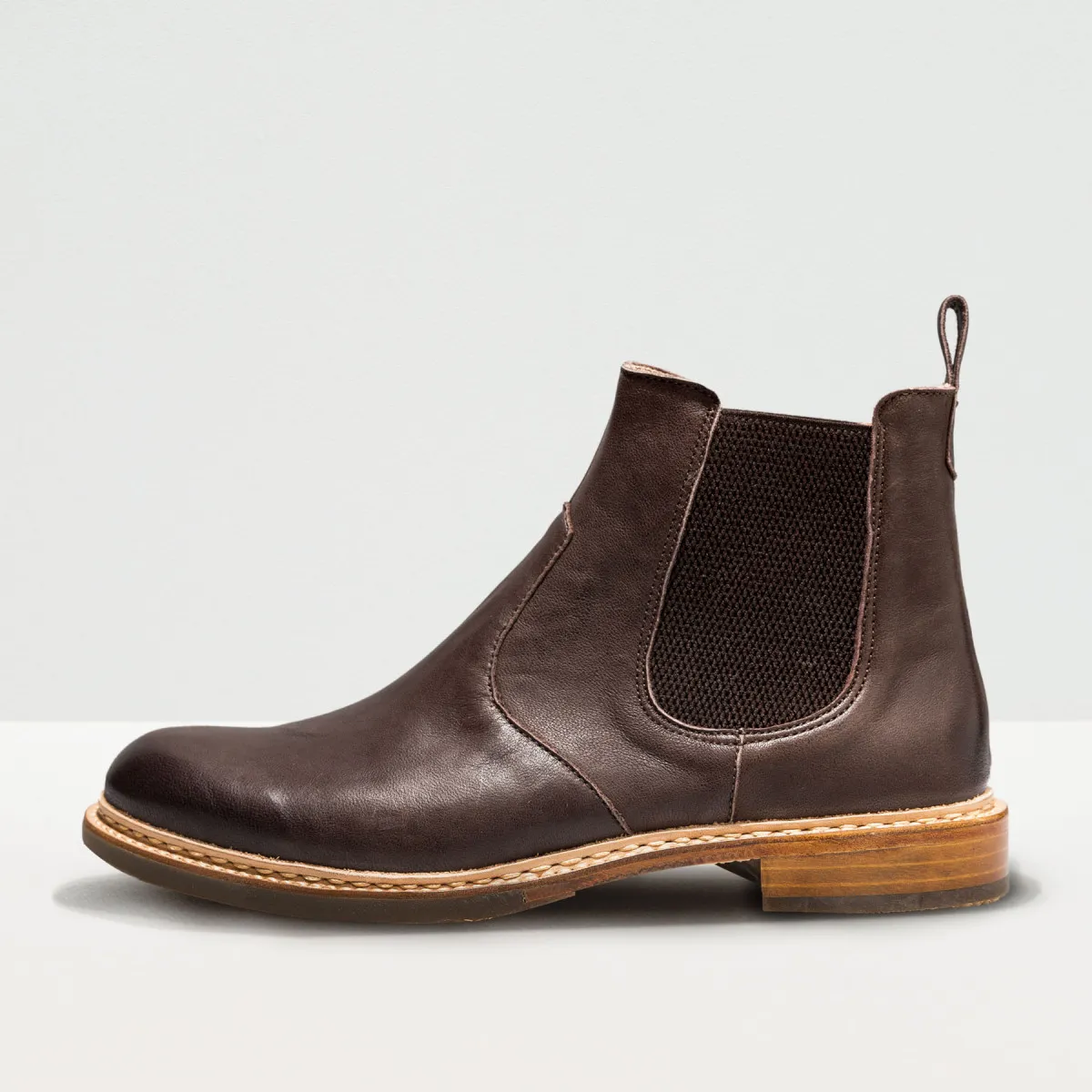 Brown Matte Leather Chelsea Boots