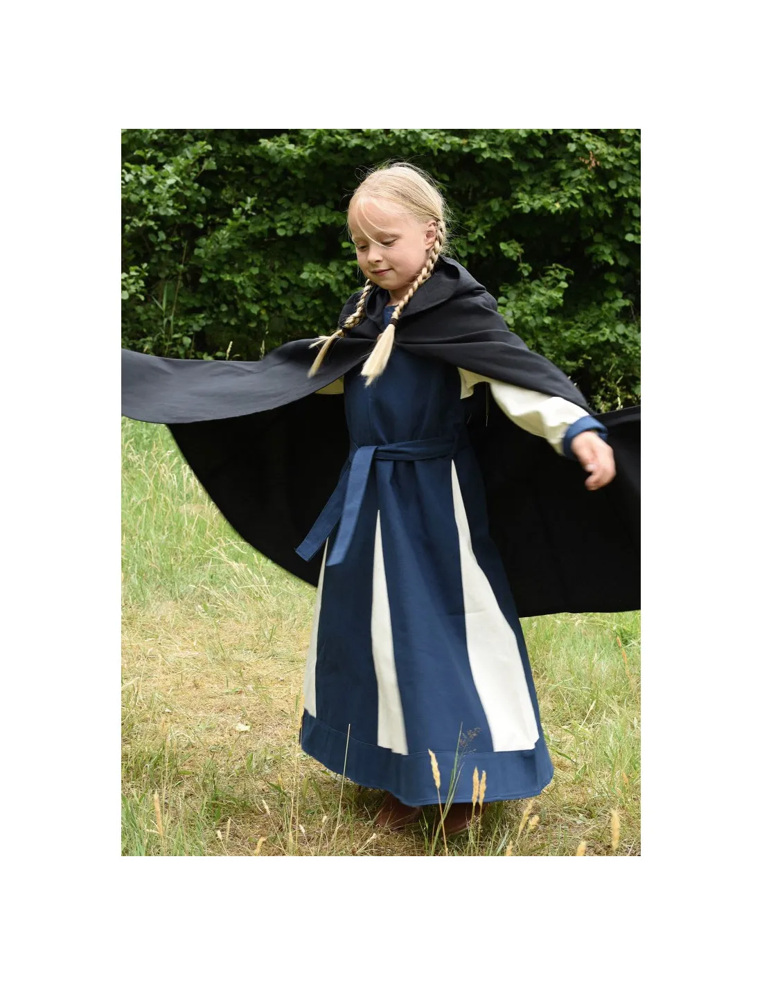 Cape médiévale pour enfants, noire ⚔️ Boutique Épées