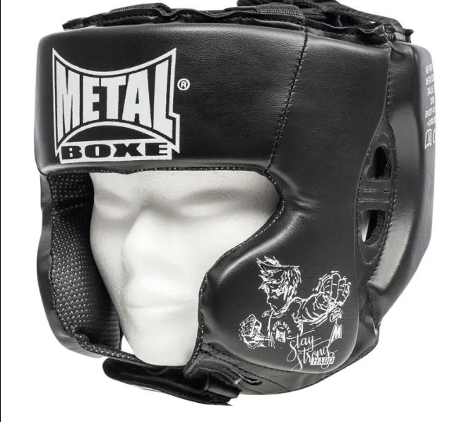 Children's Metal Boxing Helmet - Black