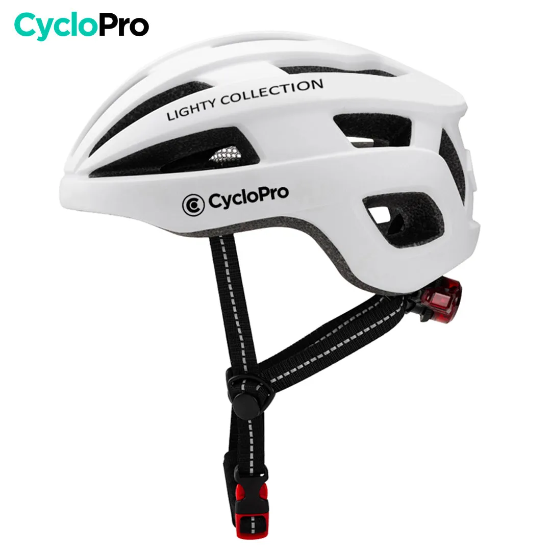 White Road Bike Helmet - Lighty