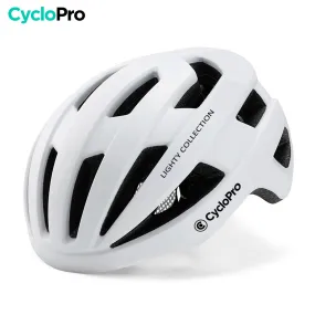 White Road Bike Helmet - Lighty