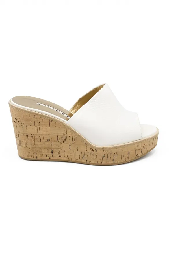 Luxury Women's Shoes - White Walter Steiger Platform Mules