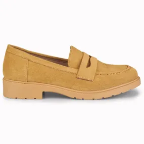 Chaussures femme en daim caramel brun