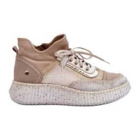 Chaussures Femme En Daim Maciejka 06405-04 Beige