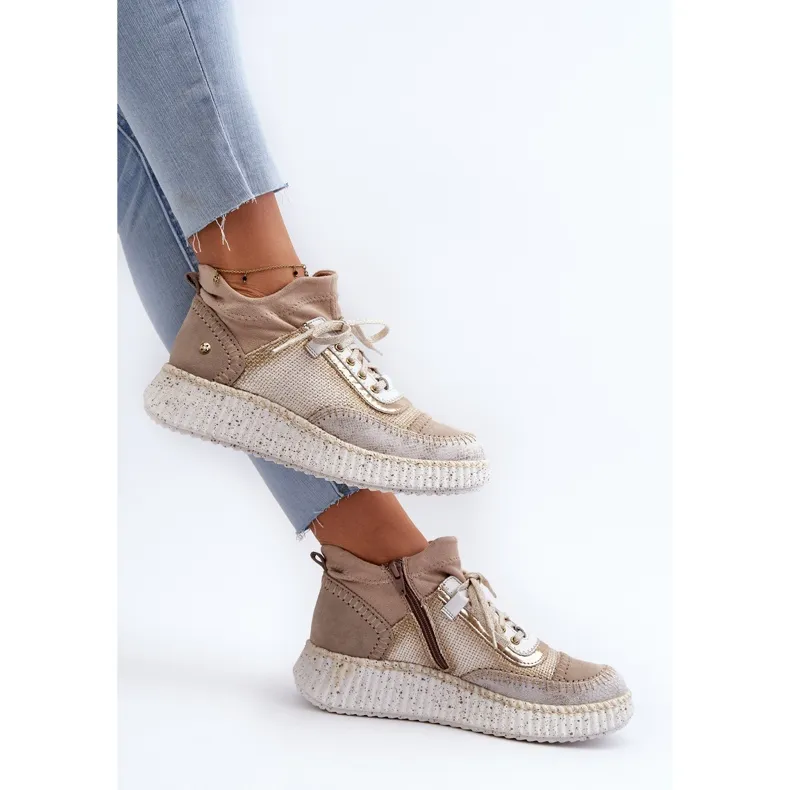 Chaussures Femme En Daim Maciejka 06405-04 Beige