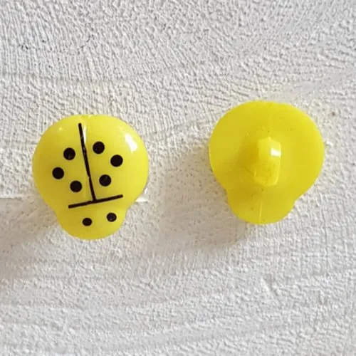 Children's Fun Ladybug Design Light Yellow Buttons #01-07