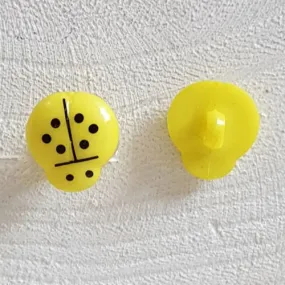 Children's Fun Ladybug Design Light Yellow Buttons #01-07