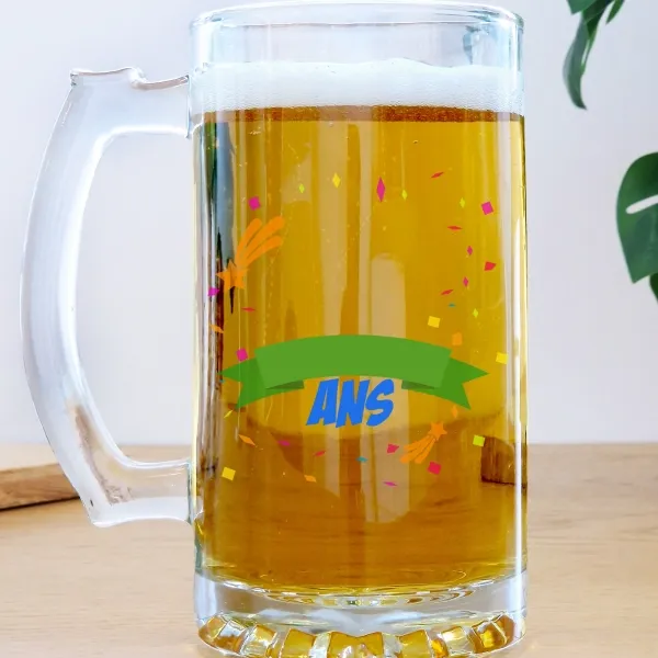 Custom Engraved Beer Mug - Anniversary Model