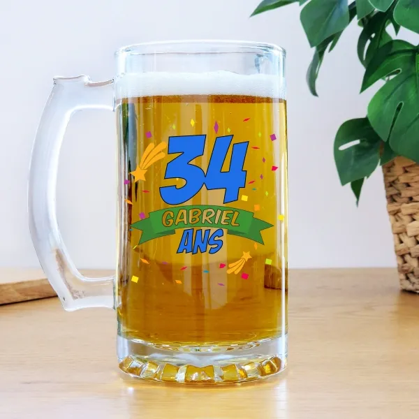 Custom Engraved Beer Mug - Anniversary Model