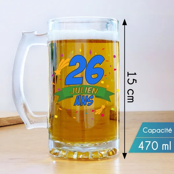 Custom Engraved Beer Mug - Anniversary Model