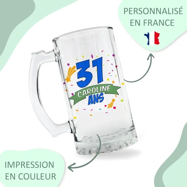 Custom Engraved Beer Mug - Anniversary Model